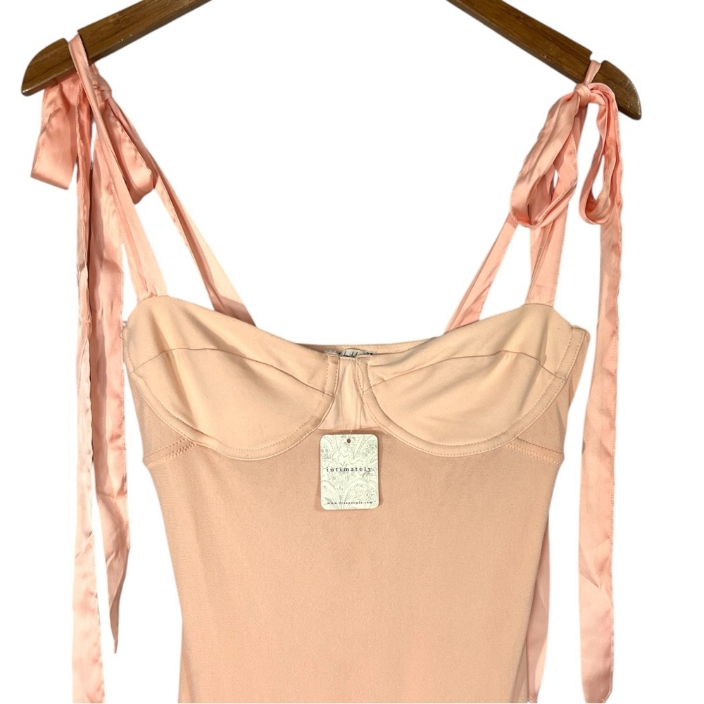 NWT Free People Intimately Got Glam Mesh Slip Dress size Small in Pale Peach - Picture 5 of 10